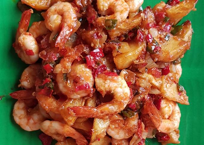 Balado udang kentang