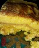 Flan con vainillas y jugo exprimido