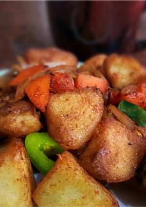 A picture of Crispy fried vegidlis.