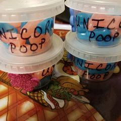A picture of Unicorn poop cups.