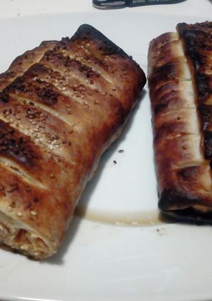 Una foto de Rollo de hojaldre con salmón
