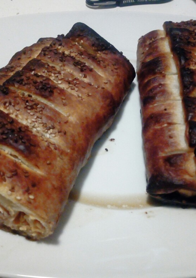Una foto de Rollo de hojaldre con salmón