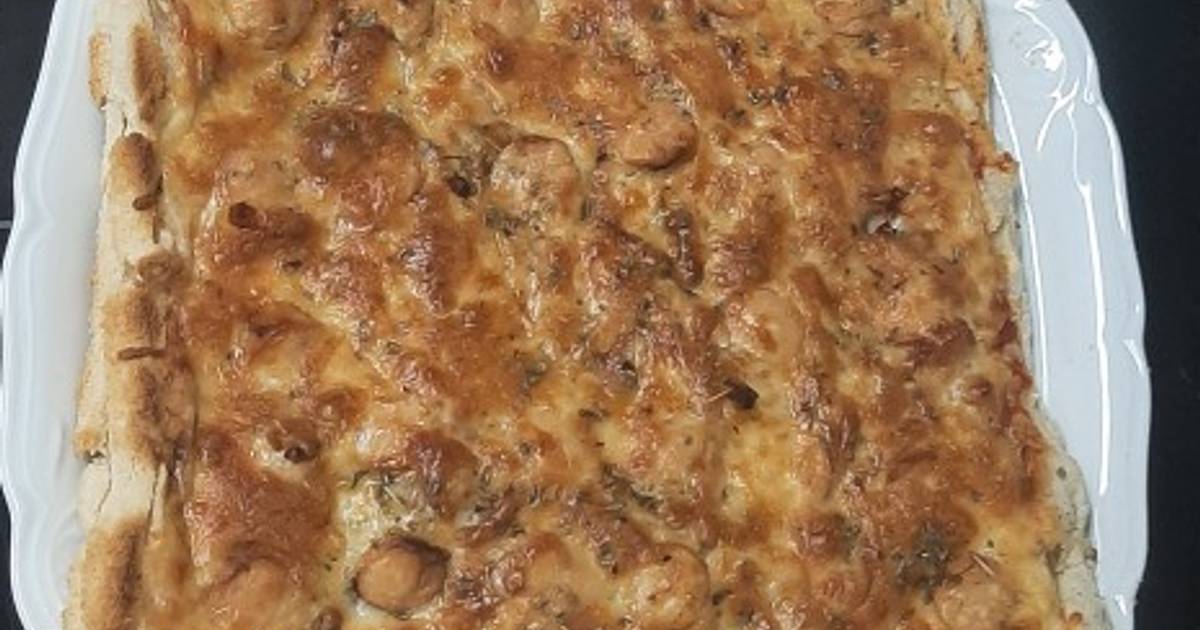 Pizza con masa de pan bimbo al gusto🍞🍕 Receta de Dania Cookpad