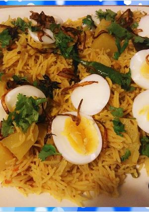 A picture of Egg Biryani #Ramadan5weeksChallenge.