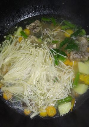 Foto resep Sup jamur enoki