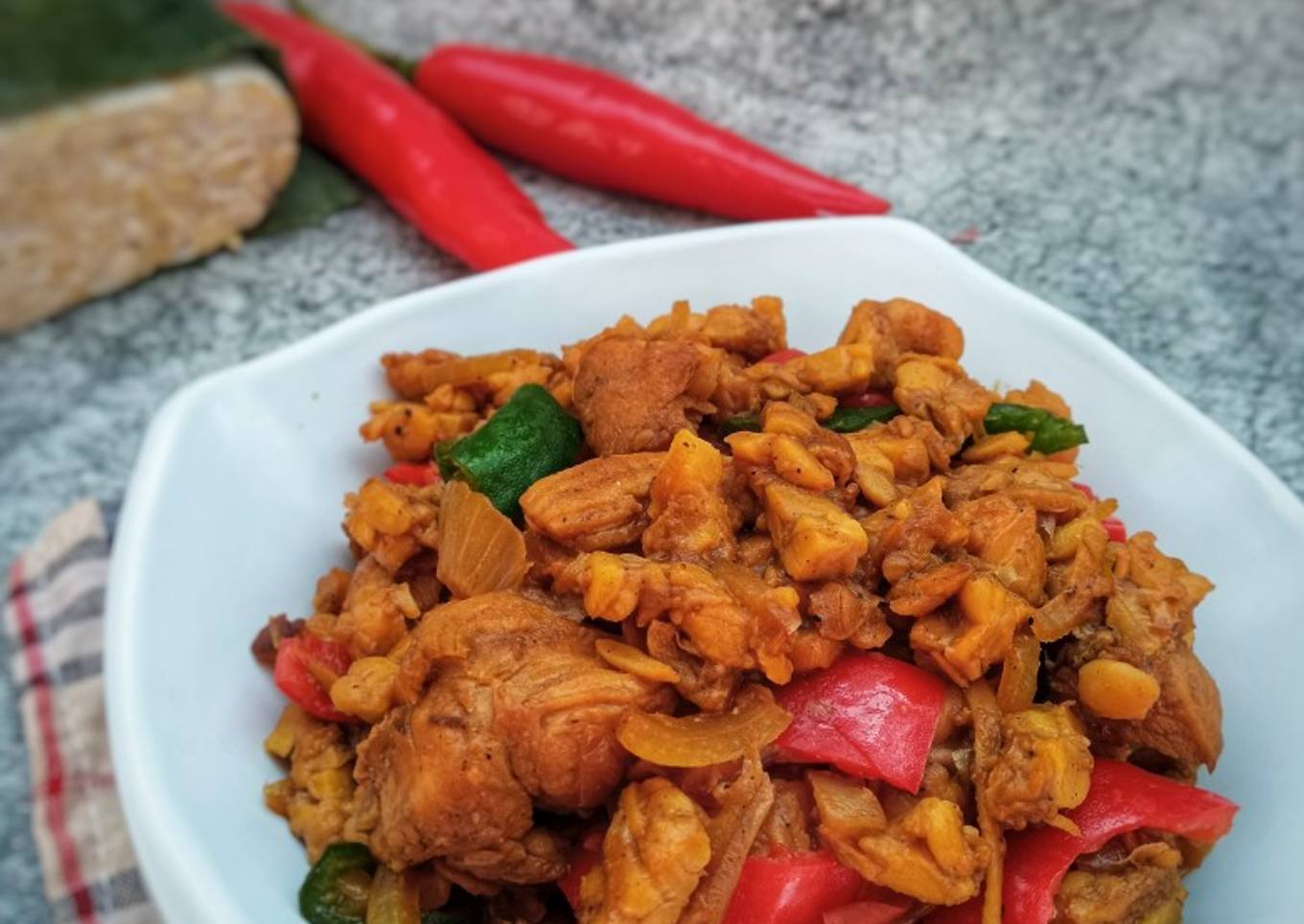 Tumis Tempe Ayam Pedas Manis