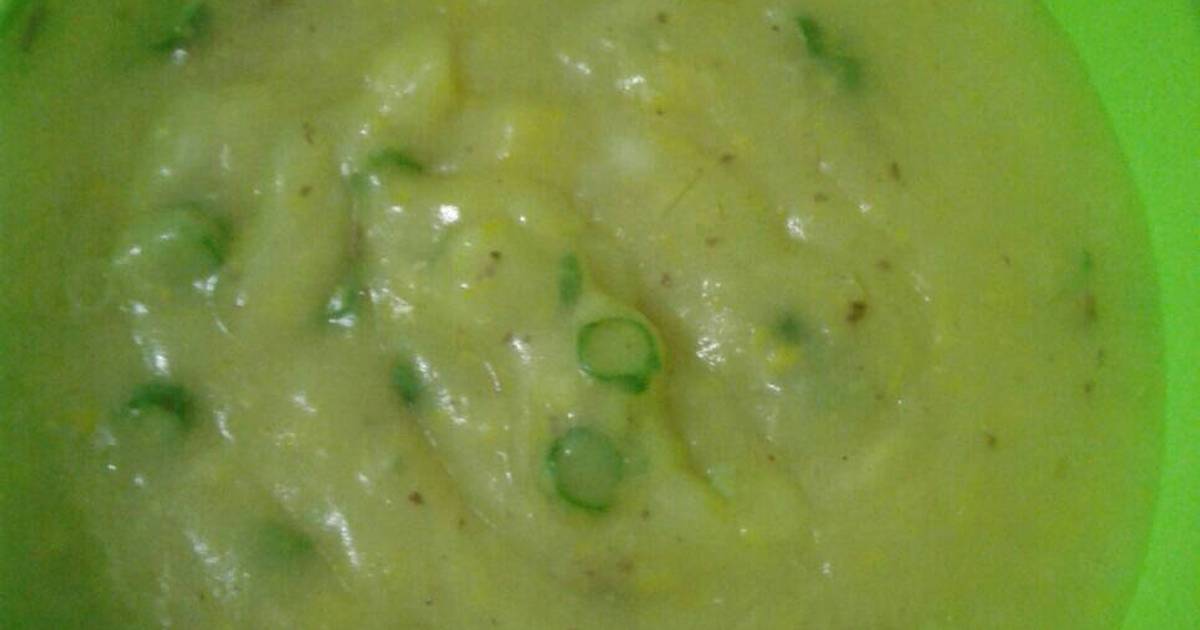 Resep MPASI 7+ bubur kacang panjang jagung dan tomat oleh 