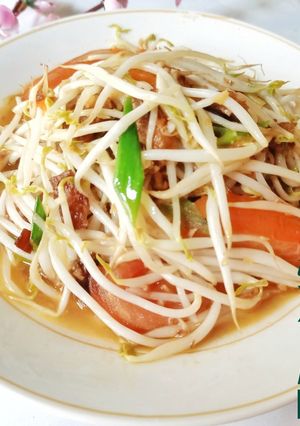 Foto resep Tauge cah ikan asin simple