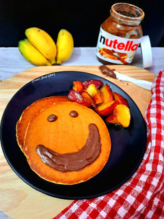 A picture of Eggless Banana Pancake with wheat flour.