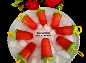A picture of Rose Shikanji Ice Candy Popsicles.