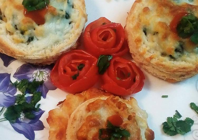 Recipe of Speedy Spinach bread canapes