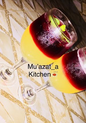 A picture of Pineapple nd Hibiscus mocktail.