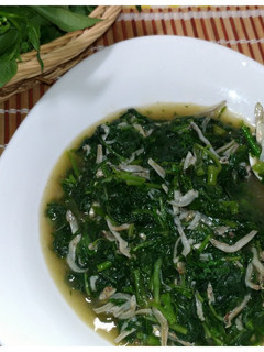 小魚干黑粒仔菜羹 的食譜成品照片