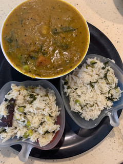 A picture of Methi peas pulao (Satvik).
