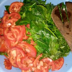 A picture of Fried Sukuma wiki with Amaranth (Terere).