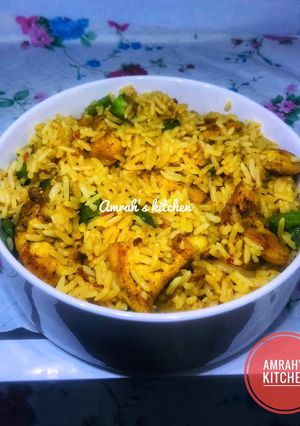 Chicken stir fry rice ainihin hoton girkin