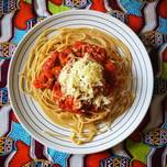 Espaguetis boloñesa vegetarianos