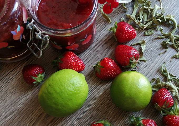 Confiture fraise🍓 citron vert verveine