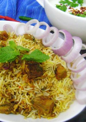 A picture of Kathal Dum Biryani.