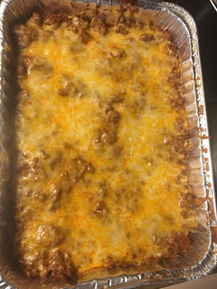A picture of Texmex beef enchiladas.