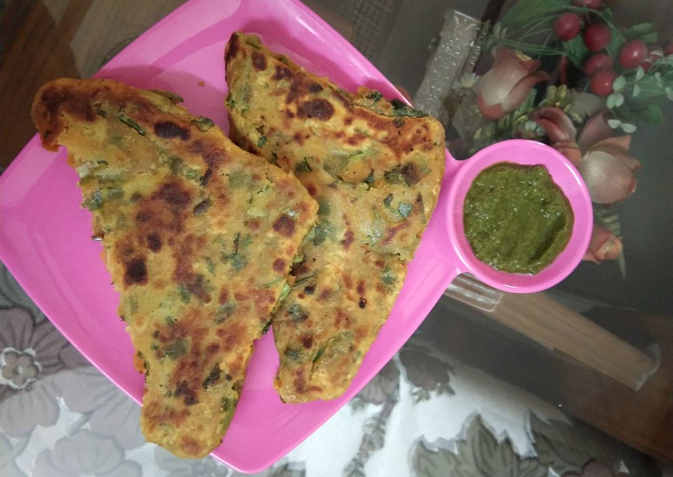Green onion paratha