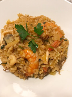 Una foto de Arroz caldoso de mariscos