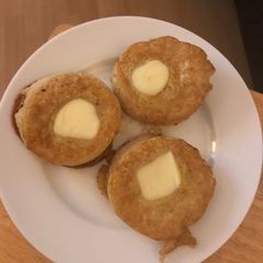 A picture of Homemade crumpets.