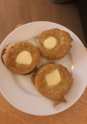 A picture of Homemade crumpets.