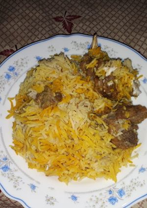 A picture of Beef biryani.