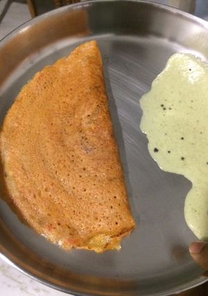 A picture of Little millet tomato dosa.