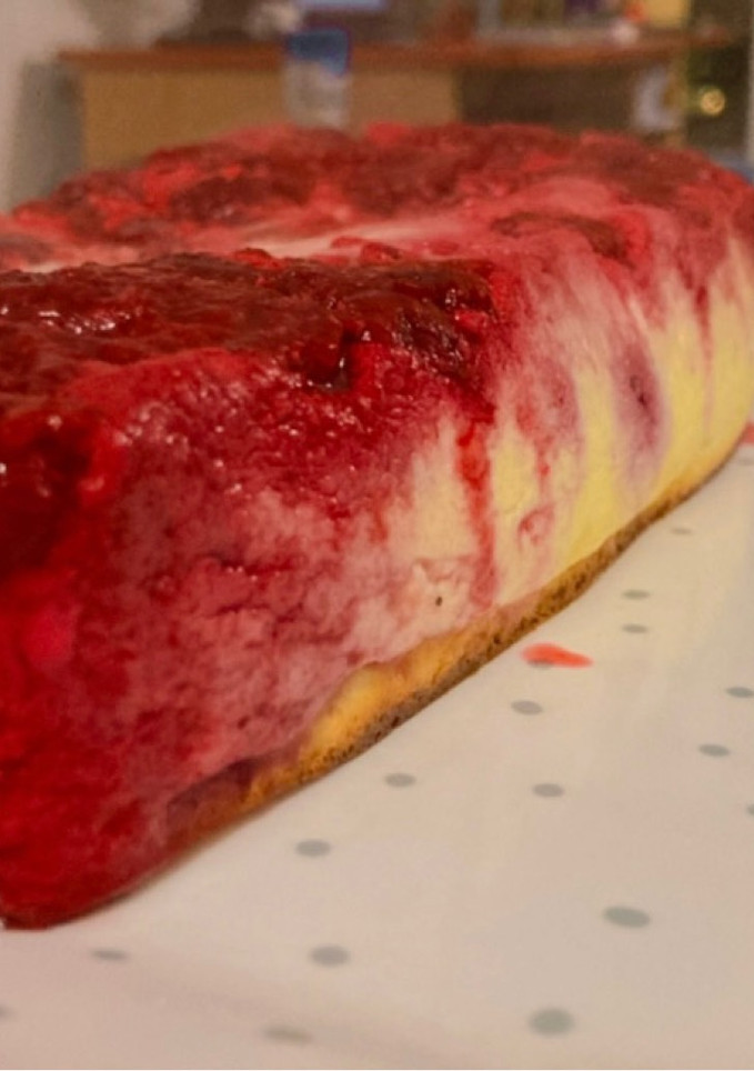 Una foto de Cheesecake de frambuesas LOW CARB, SIN HARINAS