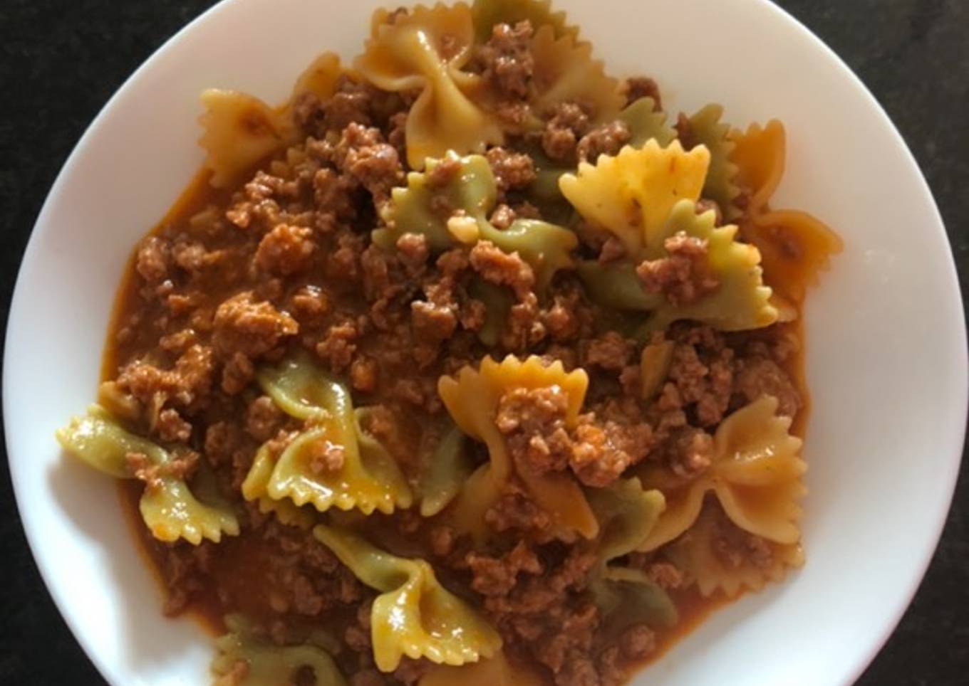 Pasta con carne picada