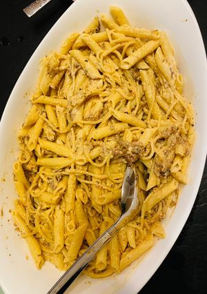 A picture of Creamy pasta 🍝.