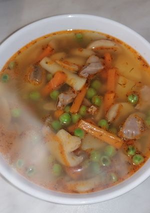 Zöldséges zúzaleves 🐔🧅🌯 recept fotója