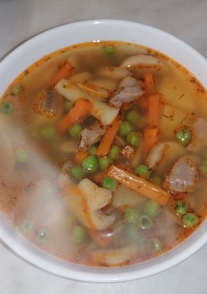 Zöldséges zúzaleves 🐔🧅🌯 recept fotója