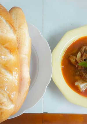 Hình của món Sườn nấu cá mòi.