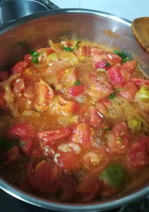 Una foto de Salsa con los últimos tomates