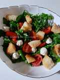 Salade de cresson tomate fromage et croûtons 🥗