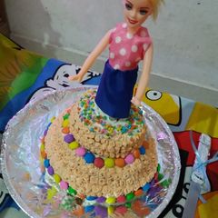 A picture of Simple chocolate vanilla cake.