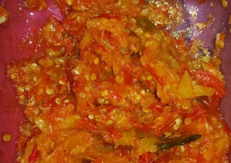 Langkah Menyiapkan Sambal Nanas yang enak