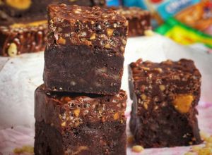 Foto resep Milo-Banana and Peanut Butter Rice Crispy Brownie