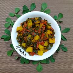 A picture of Sweet Potato -Methi Sabzi.