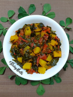 A picture of Sweet Potato -Methi Sabzi.