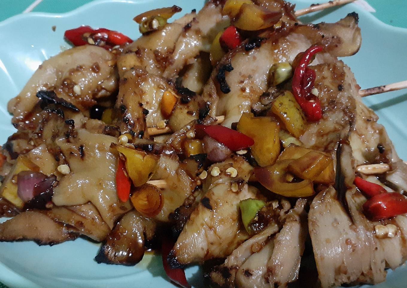 Sate Jamur maranggi bumbu pecel