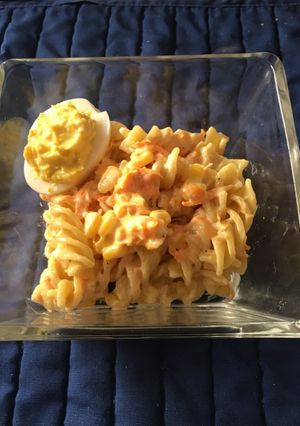 Una foto de Ensalada de fusilli con zanahoria