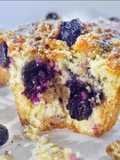 Muffins de arándanos con crumble