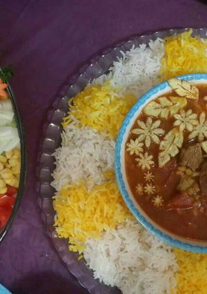 عکسی از دستور خورشت قیمه سیب زمینی