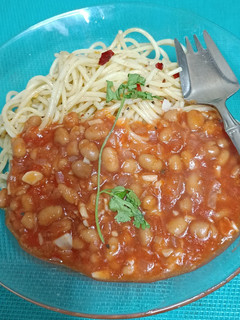 A picture of Spaghetti With Baked Beans Casserole.