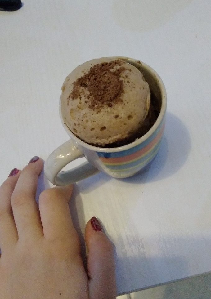 عکسی از دستور ماگ کیک(mug cake)
