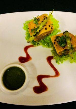 A picture of Daal Rice Dhokla.
